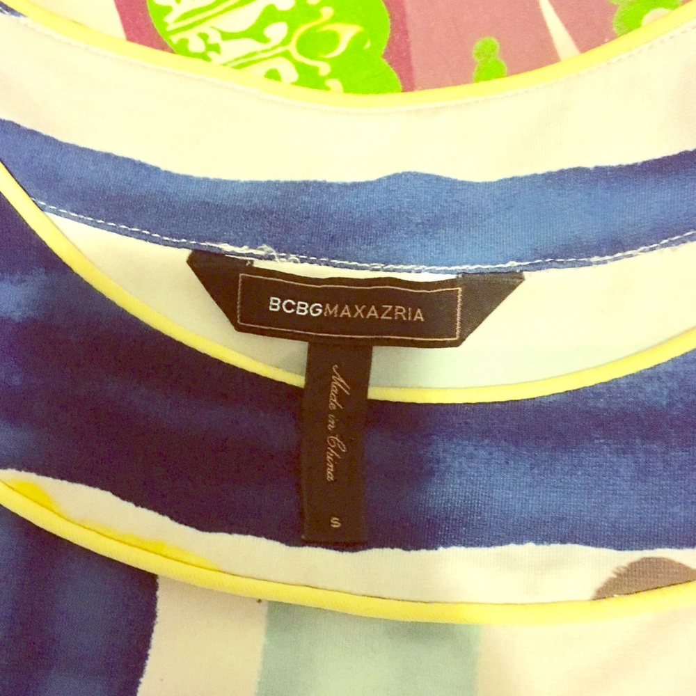 BCBG three quarter sleeve print dress